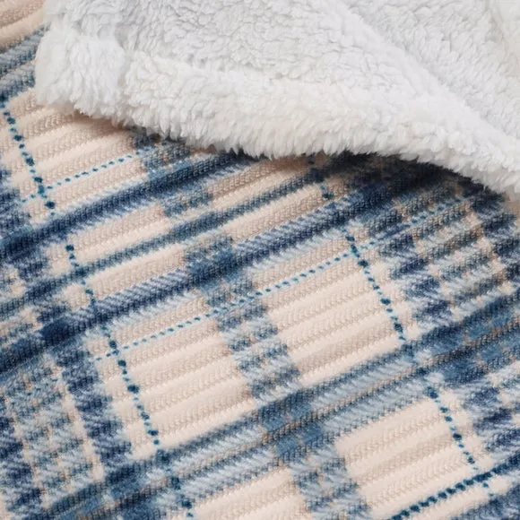 Cosy Ribbed Check Throw Blanket 130cm x 170cm 3