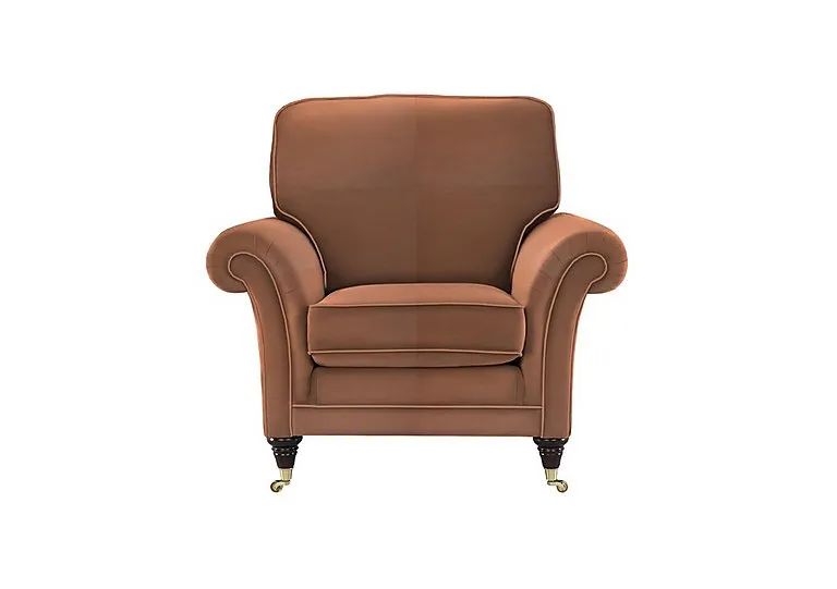 Burghley Leather Chair - Roma Nutmeg