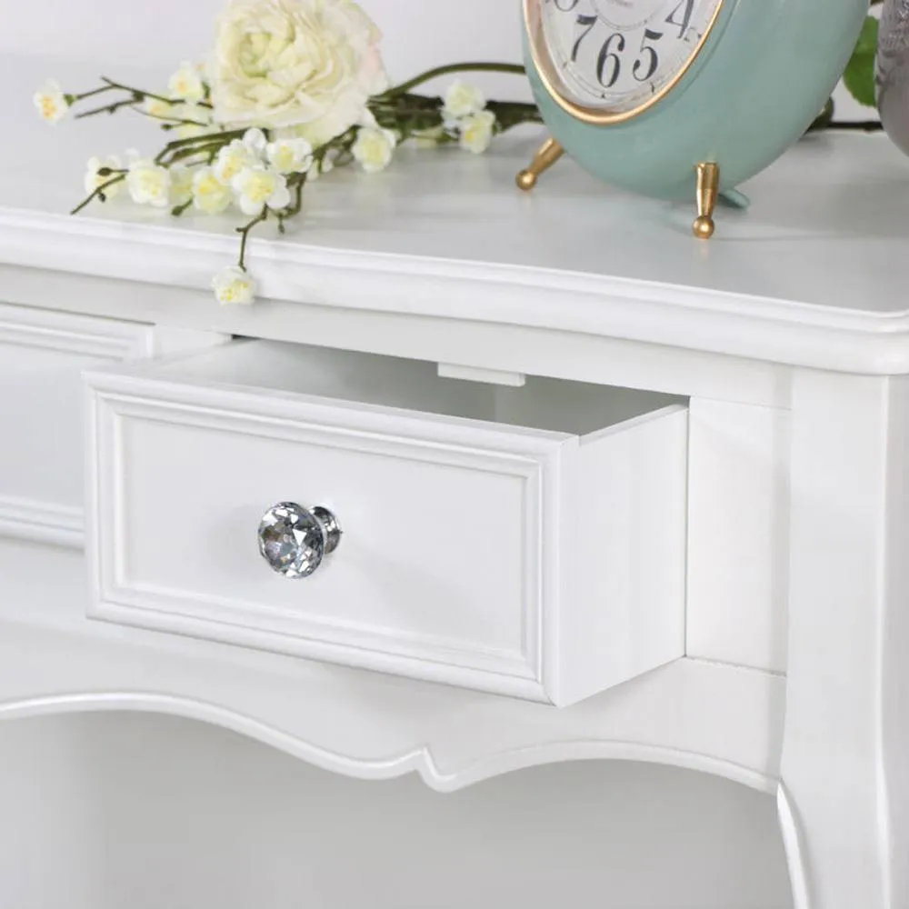 Melody Maison Large White 3 Drawer Console/Dressing Table - Victoria Range 3