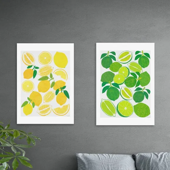 Set of 2 East End Prints Lemon & Lime Prints 1