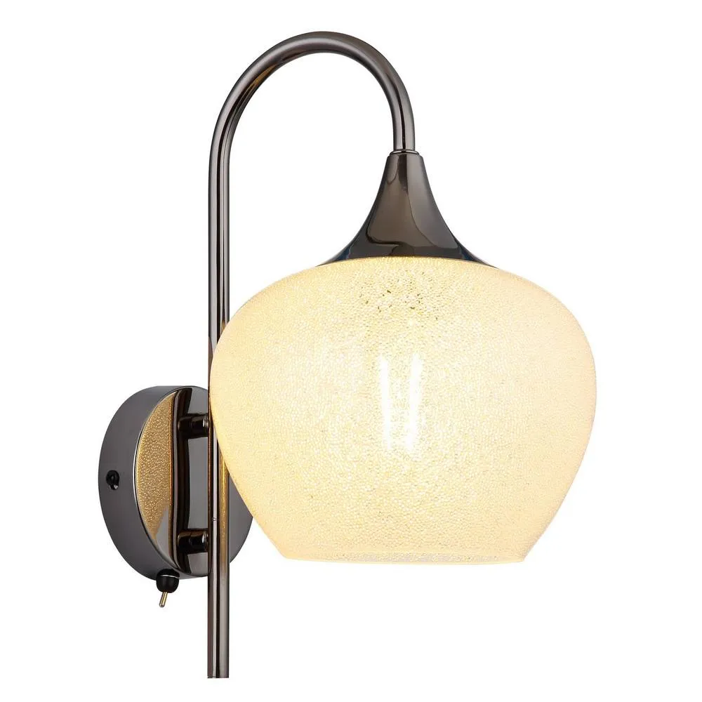 Netlighting Maxy Dome Wall Lamp Gunmetal Clear Glass Shade 1x E27 in Grey