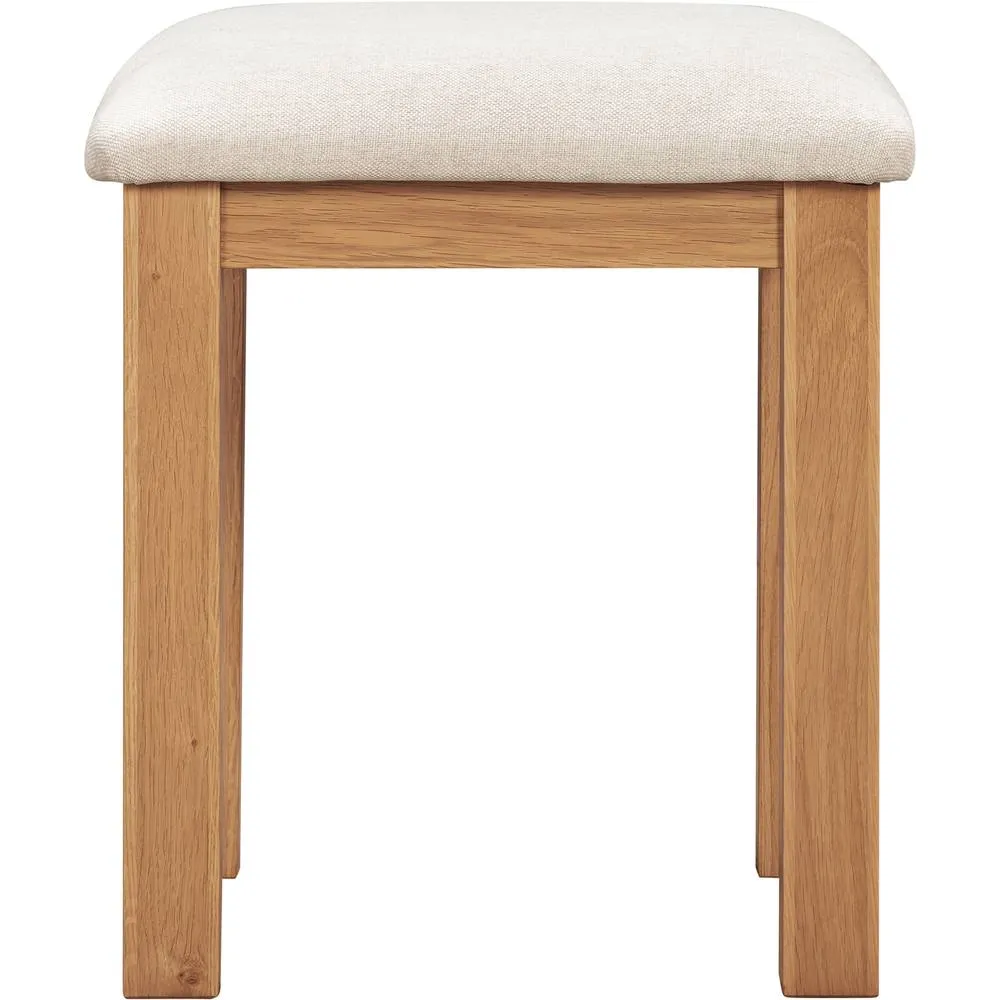 Seconique Cambridge Dressing Table Stool - Honey/Oat Fabric in Light Brown 3