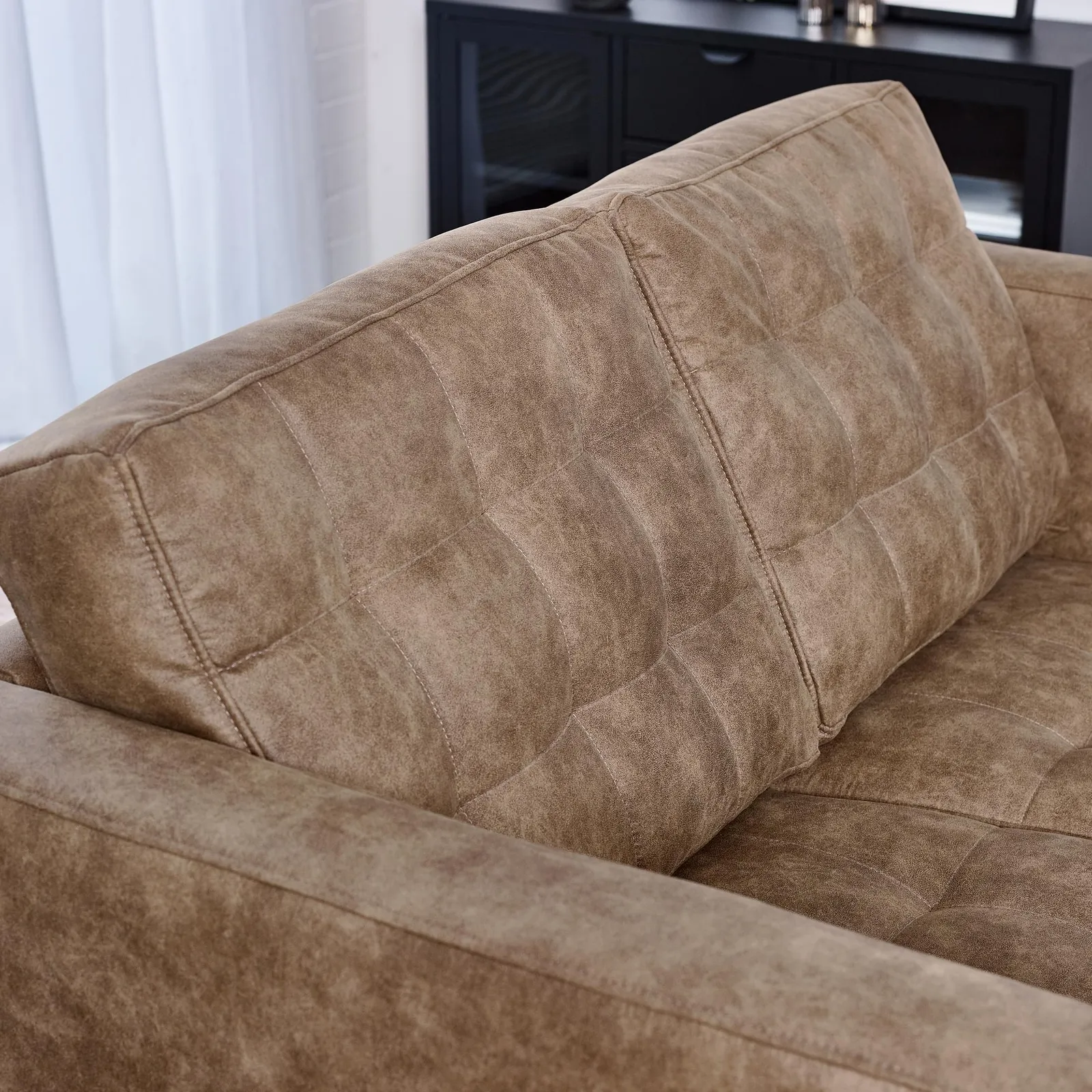 FurnitureboxUK Jade Brown Faux Leather 2 Seater Sofa 3