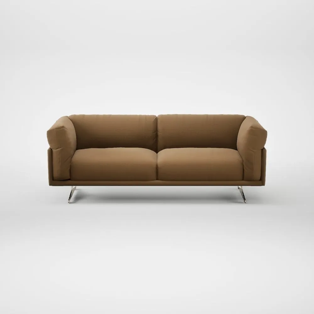 Heal's Novara 3 Seater Sofa Smart Cotton Linen Sahara Stainless Steel Feet 1