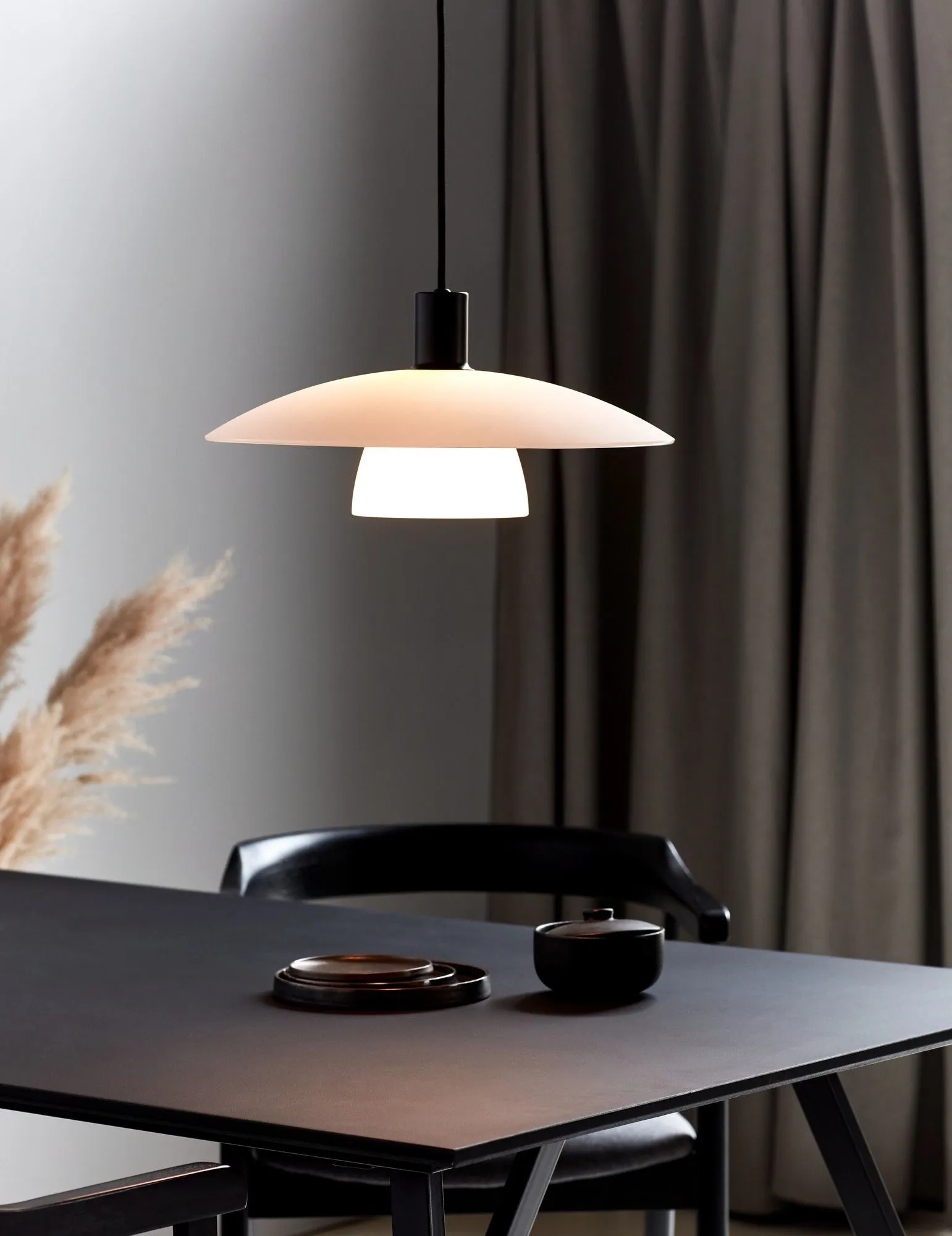 Nordlux Verona Pendant Light Black Glass Dining Room E27 Mains 39cm 6