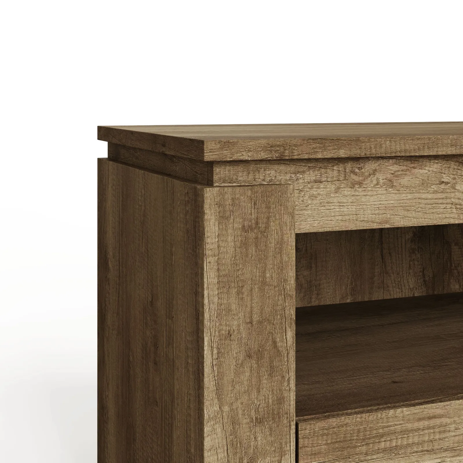 GFW Canyon 2 Drawer TV Unit in Brown 6