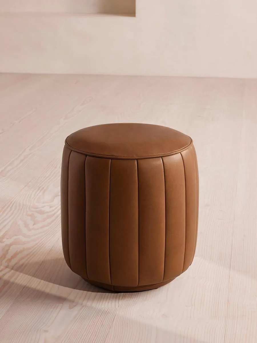 Romi Footstool, Moore & Giles Virtue Chestnut Leather