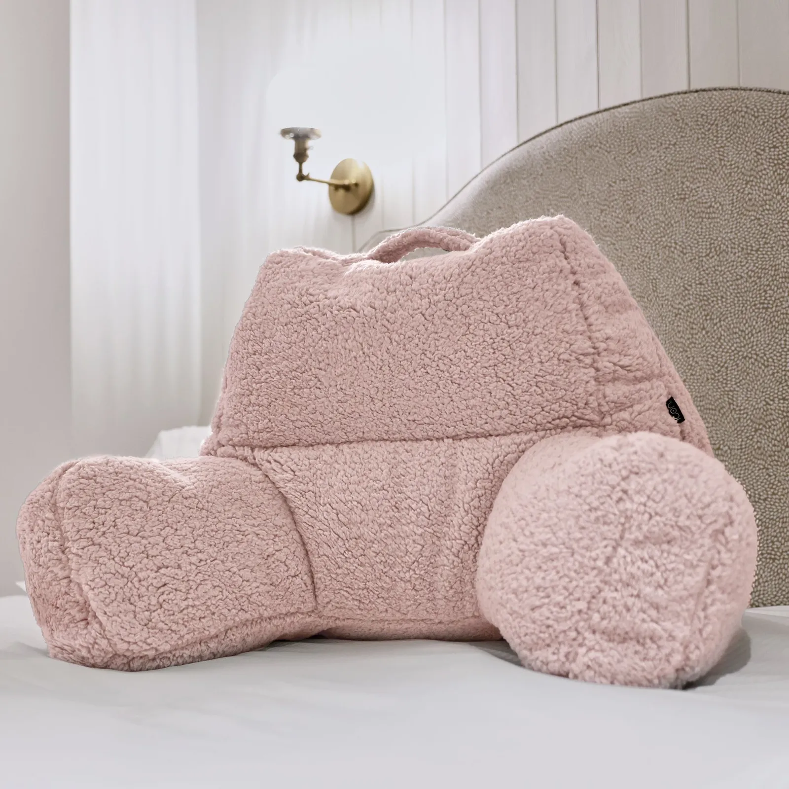 icon Soft Teddy Bear Cuddle Cushion Reading Support Pillow in Rose