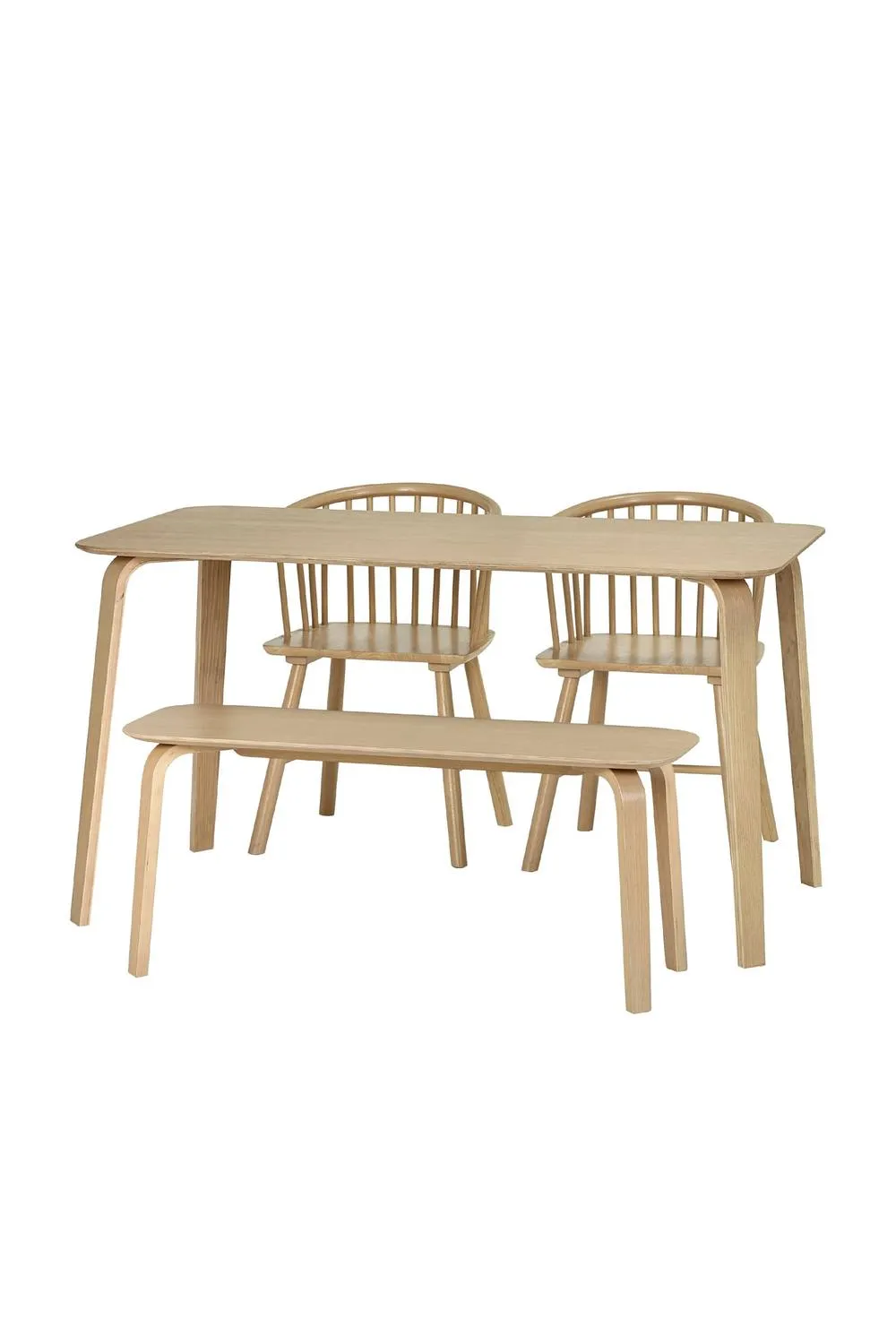 Julian Bowen Kaito Rectangular 4 Seater Dining Table with Curved Legs in Light Oak 6