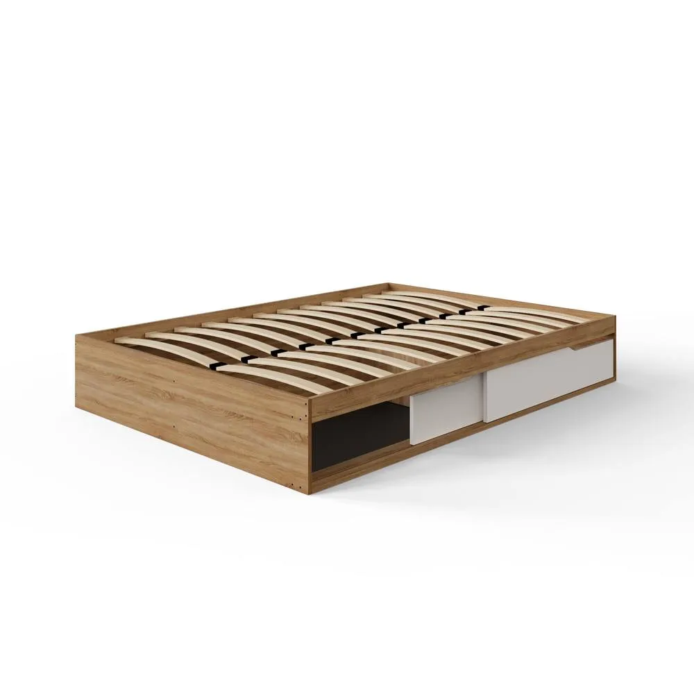 GFW Kai Platform Storage Bed in Brown 2