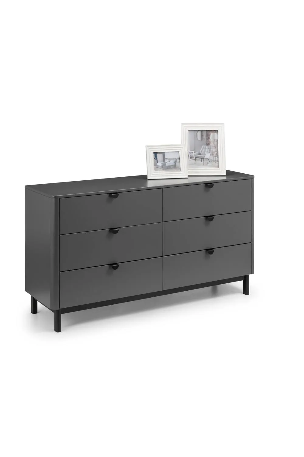 Julian Bowen Chlo 6 Drawer Wide Chest in Dark Grey 3