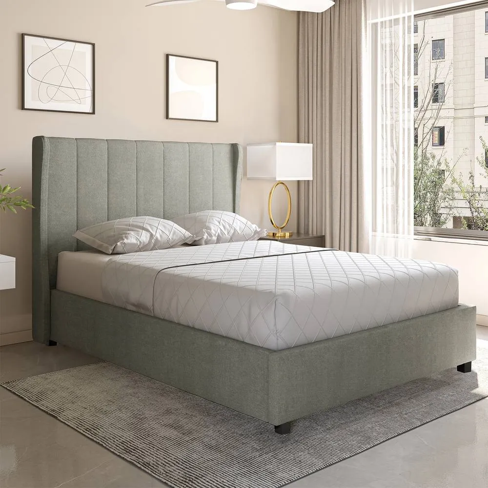 Seconique Amelia Plus 4'6" Double Storage Bed in Dark Grey