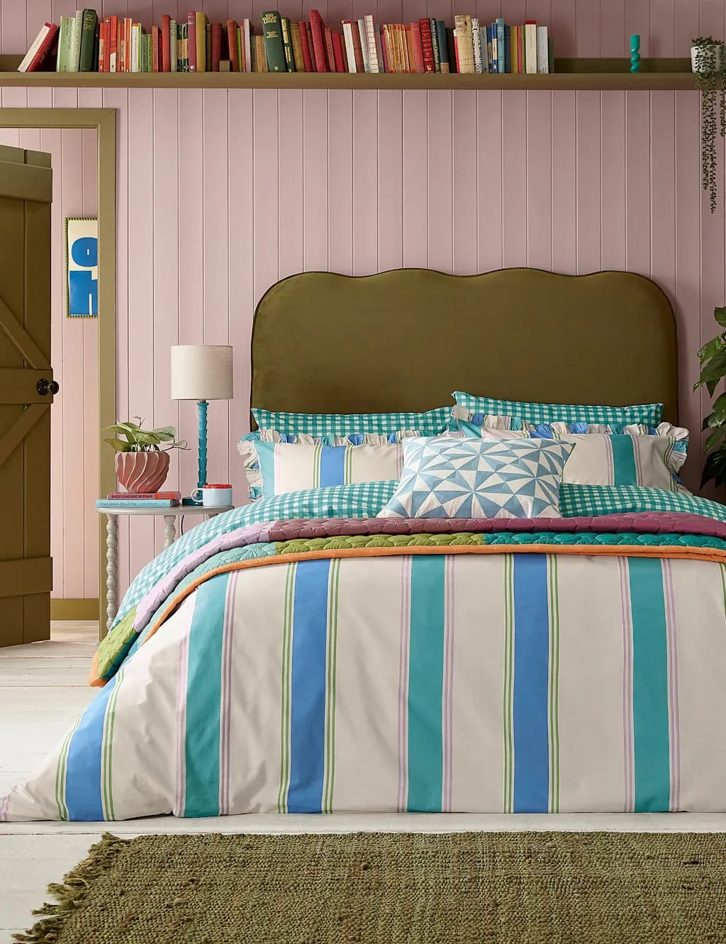 LAND & SHORE Pure Cotton Winnie Stripe Bedding Set Multi