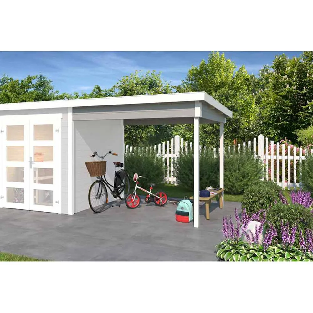Lasita Maja Ltd Zambezi anbau 200x250-Log Cabin, Garden Room, Home Office - H211 cm in Brown 2
