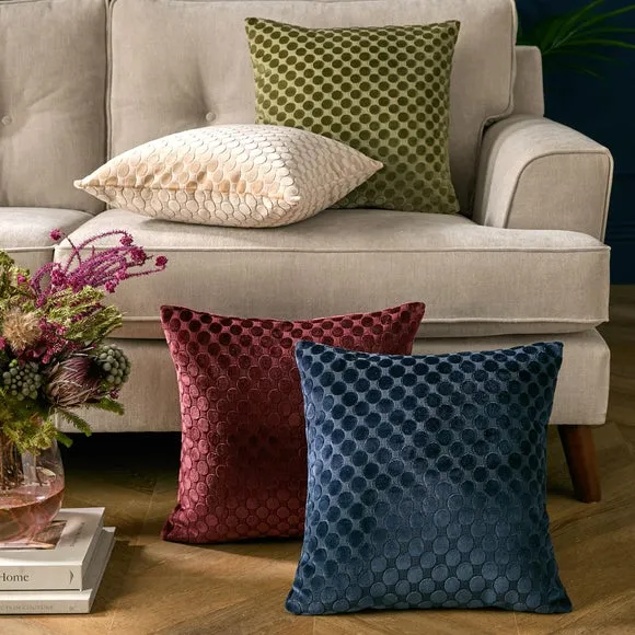 Soiree Velvet Spot Square Cushion 4
