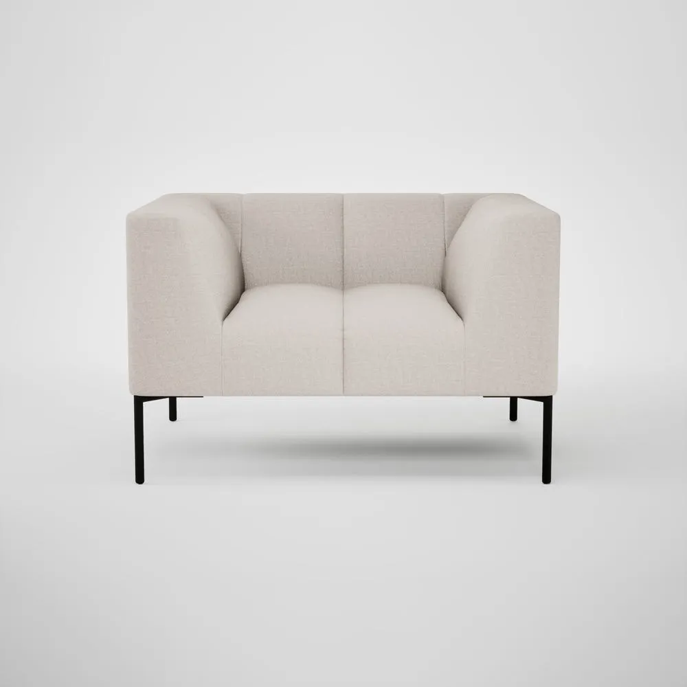 Heal's Quadro Armchair Siena Cotton Natural Black Feet 1