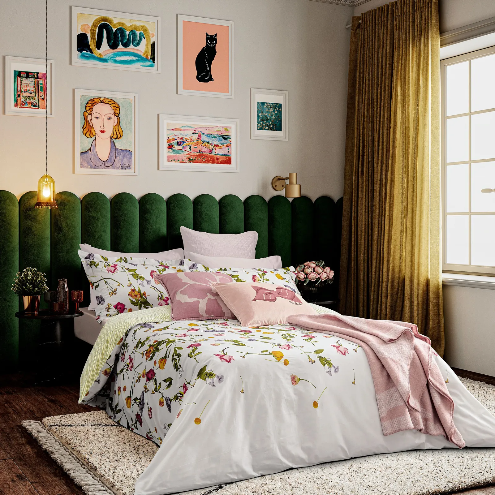 Ted Baker 'Scattered Bouquet' Cotton Percale Duvet Cover Set in White 5
