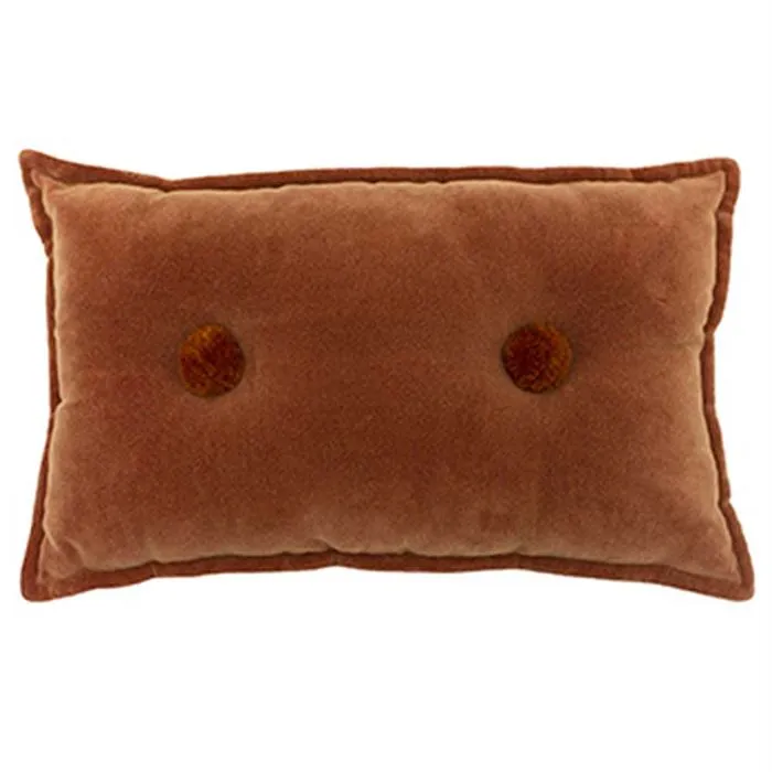 Rust Button Cushion