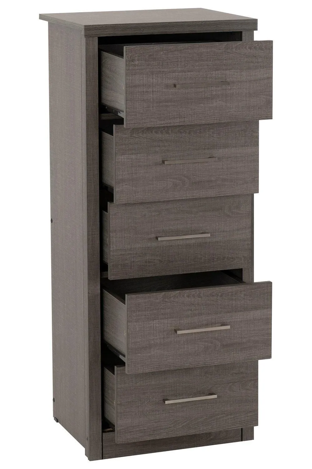 Seconique Lisbon 5 Drawer Narrow Chest in Charcoal 3