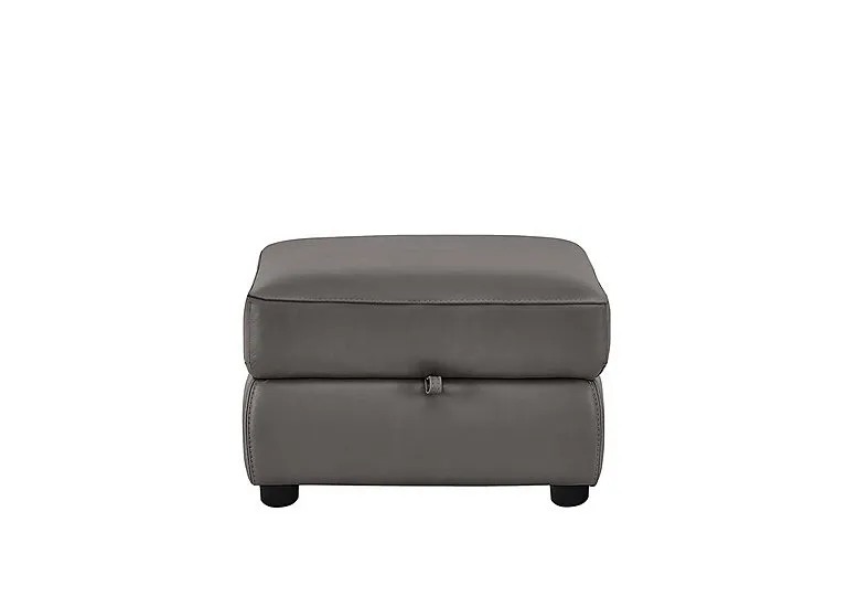 Echo Leather Storage Footstool - BV Elephant