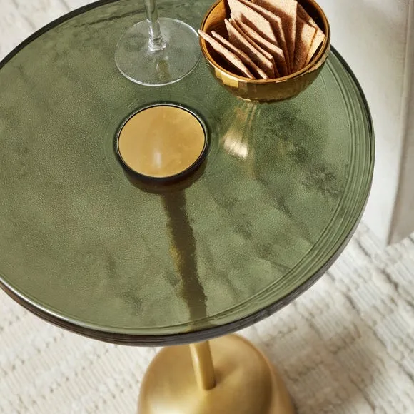 Alanza Metal Tall Side Table, Olive 2