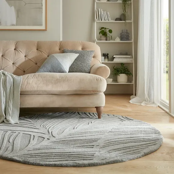 Lino Leaf Round Rug 1
