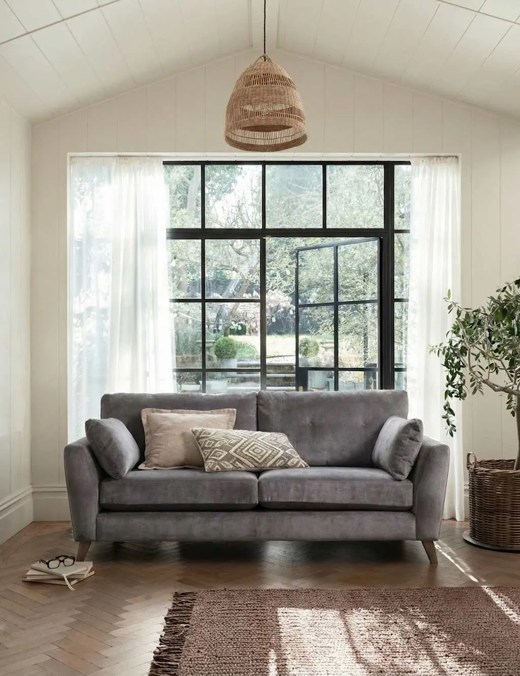 BARKER AND STONEHOUSE Ellis Chenille 3 Seater Sofa Charcoal