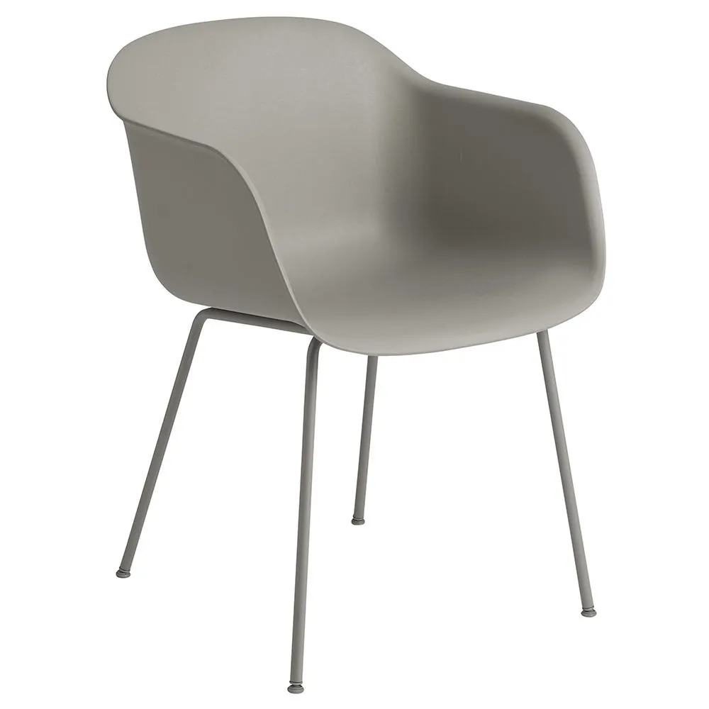 Muuto Fiber Armchair Tube Base Normal Shell Grey/Grey 2