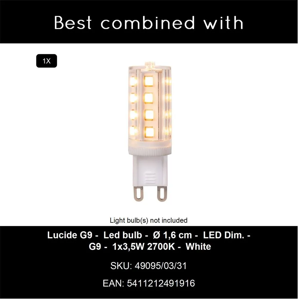 Netlighting Lucide DAVY Wall light Bathroom 1xG9 IP44 Black in Grey 4
