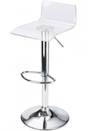 netfurniture Wye Transparent Acrylic Adjustable Breakfast Bar Stool - Clear 2