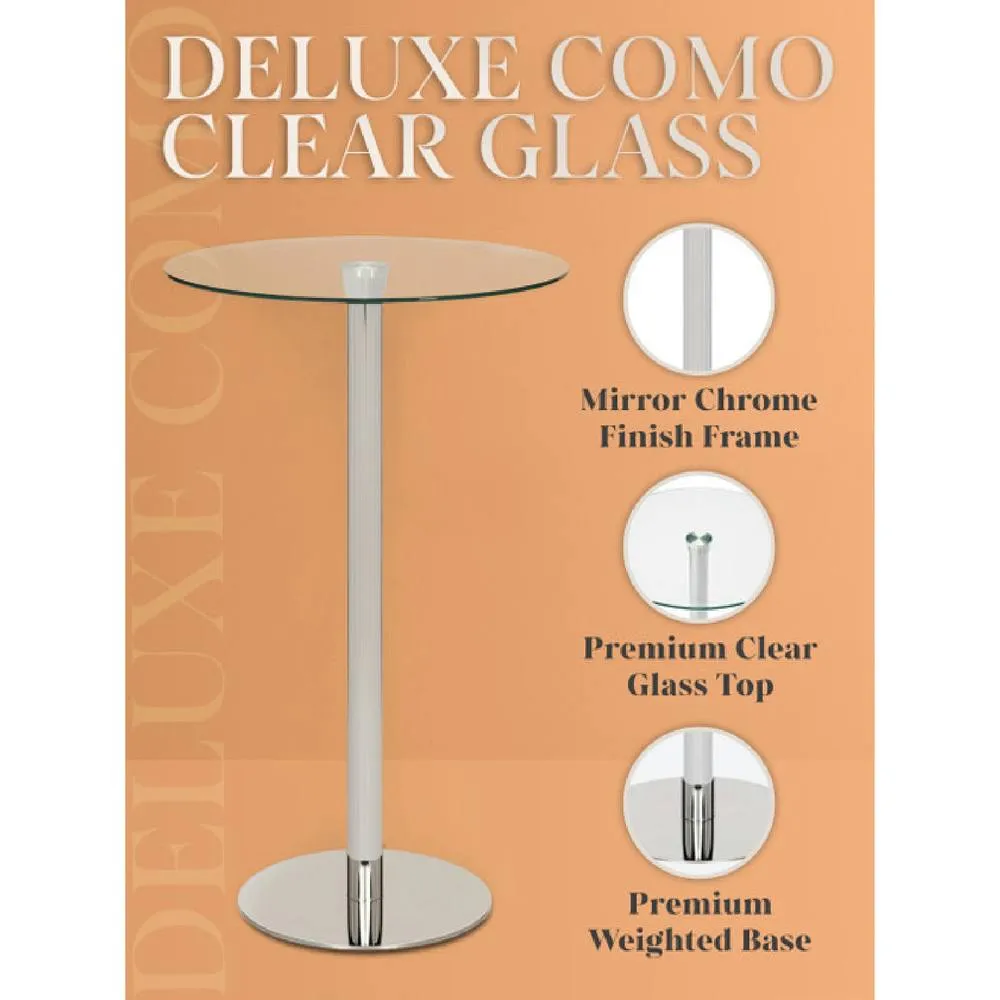 netfurniture Deluxe Como Poseur Table Round Clear Glass 5