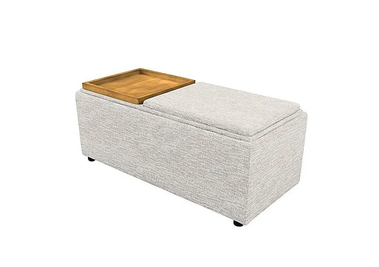 Fabric Storage Bench Tray Stool - Rush Cream