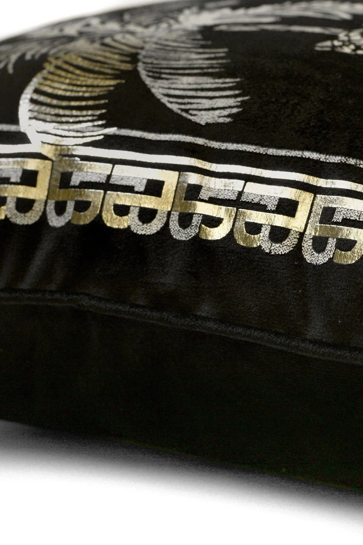 Laurence Llewelyn-Bowen 'Tiger Tiger' Opulent Foil Printed Luxury Velvet Filled Cushion in Black 3