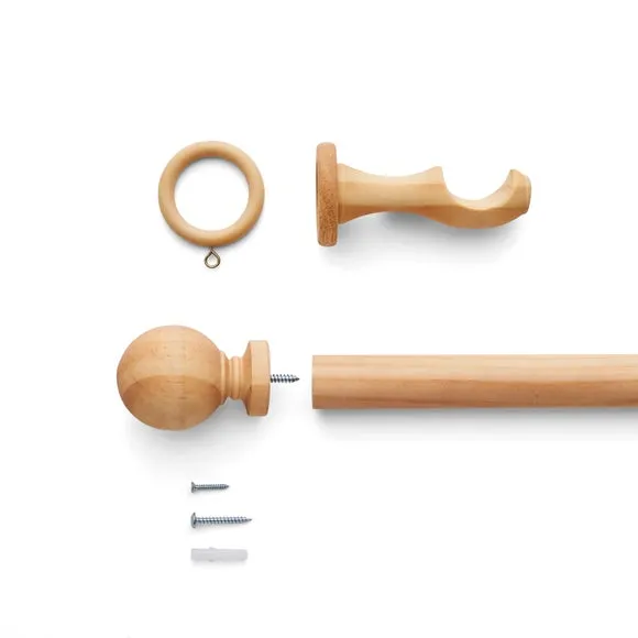 Ashton Wood Curtain Pole 3