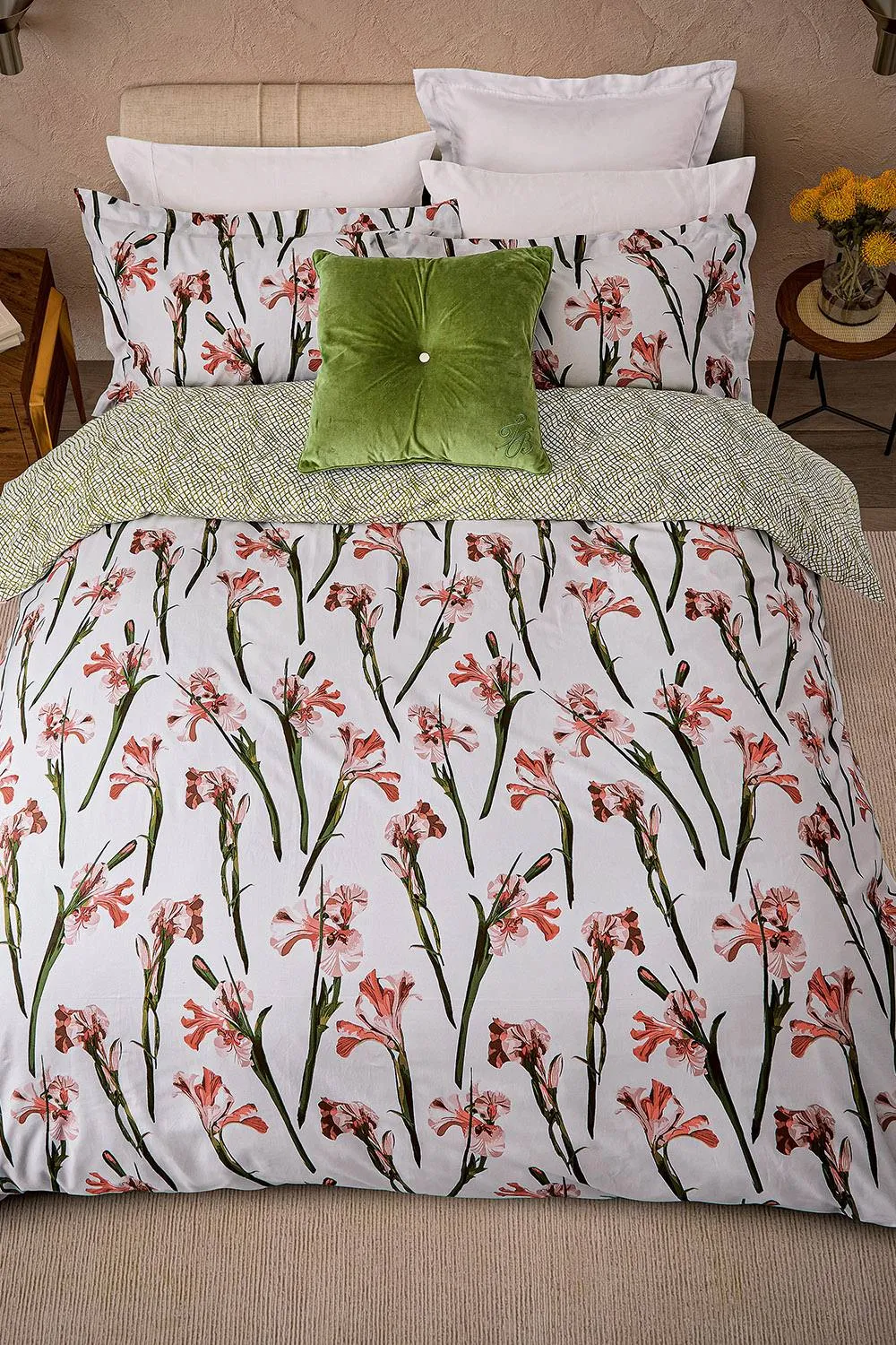 Ted Baker 'Wild Iris' Cotton Sateen Duvet Cover Set in White