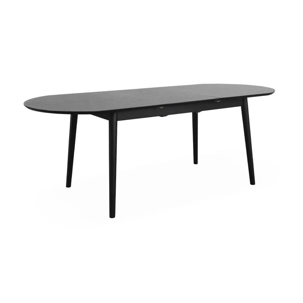 sweeek 6 to 8-seater extendable oval dining table in Black 2