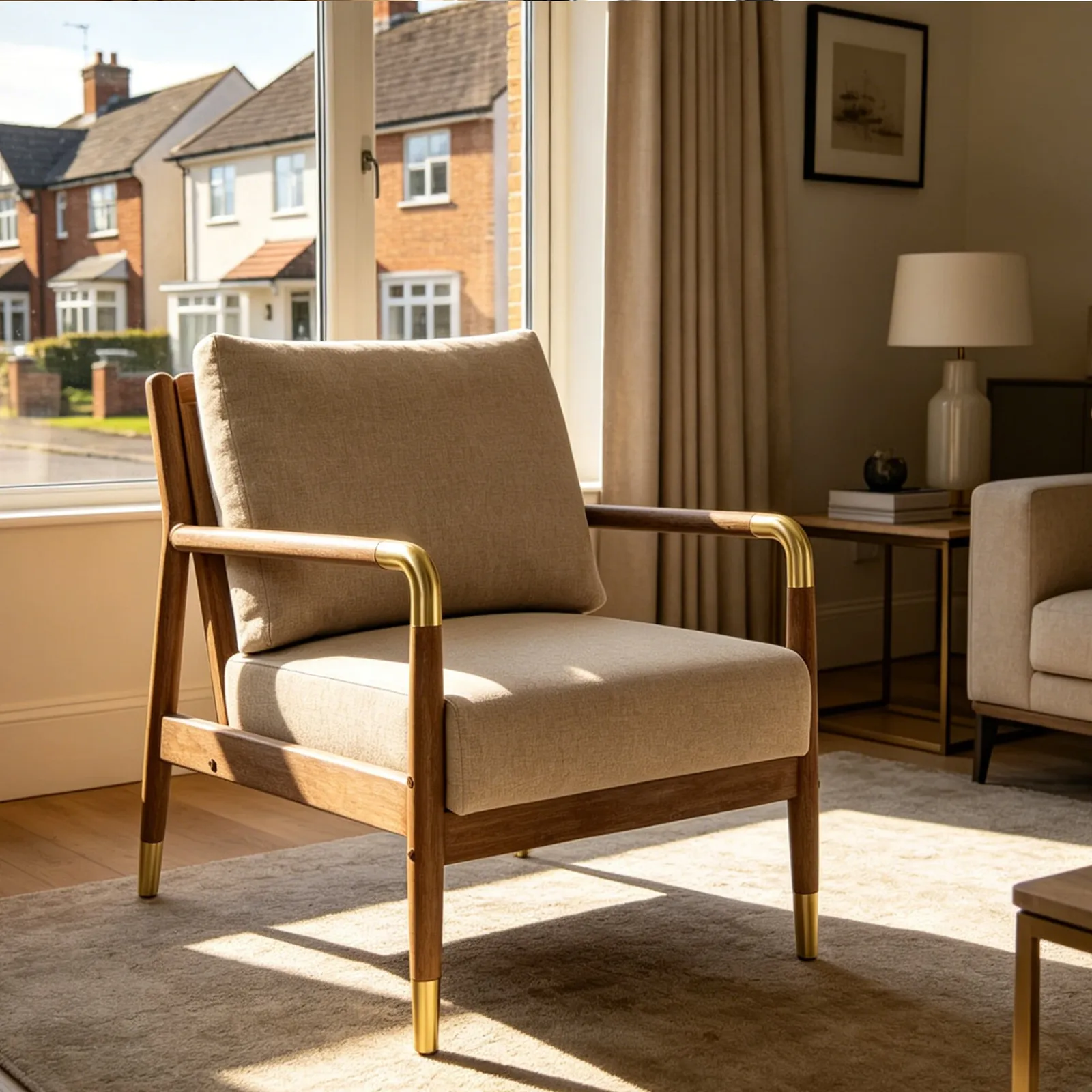Tarron Armchair, Neutral Fabric | Barker & Stonehouse 4