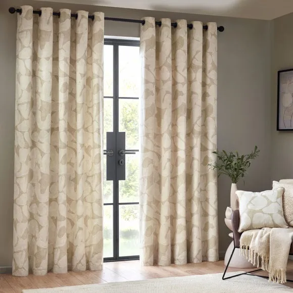 Brinn Unlined Natural Eyelet Curtains 2
