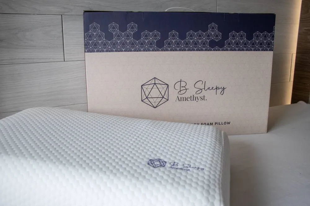 B Sleepy Amethyst Infused Memory Foam Pillow in White