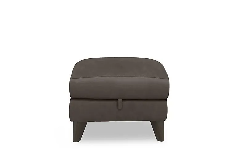 Dreamer Leather Storage Footstool - Dark Chocolate