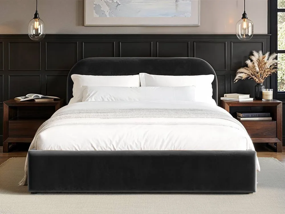 Flair Alba Ottoman Bed Black Velvet 2
