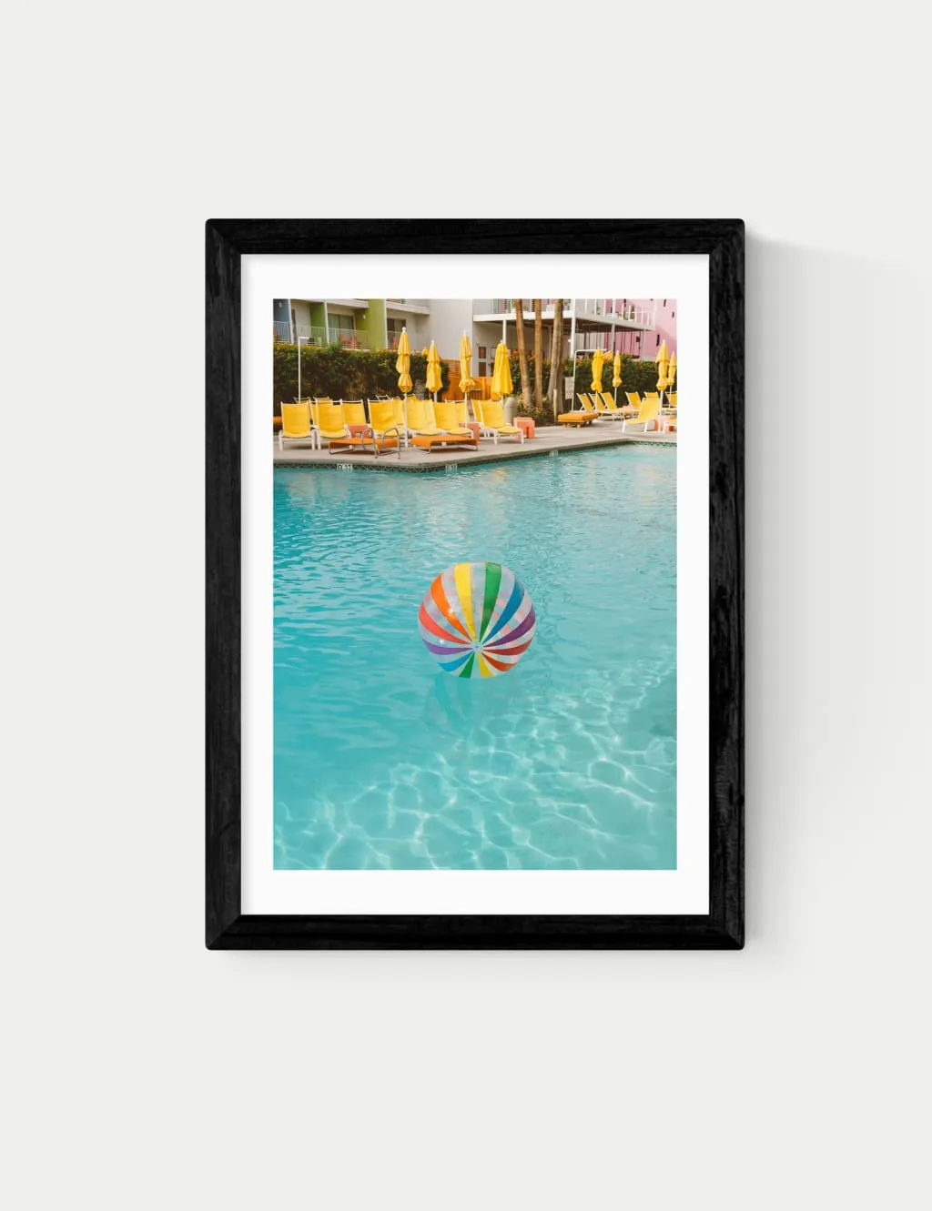 East End Prints Palm Springs Pool Day Framed Art Black