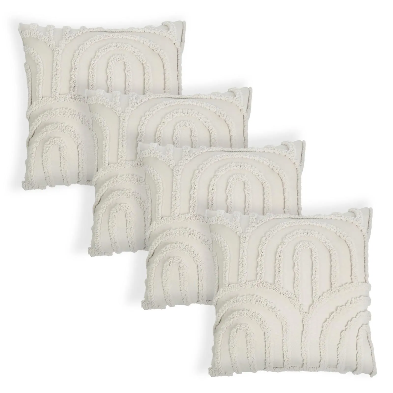 OHS 4 Pack Tufted Arch Cushion Cover in Natural