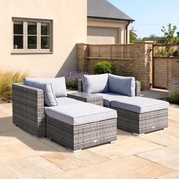 Multifunctional 2 Seater Grey Lounger Set 3