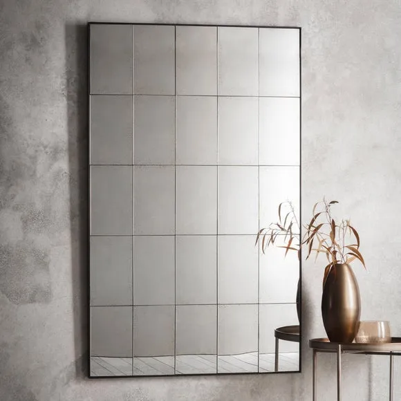 Loretto Window Distressed Rectangle Full Length Wall Mirror 1