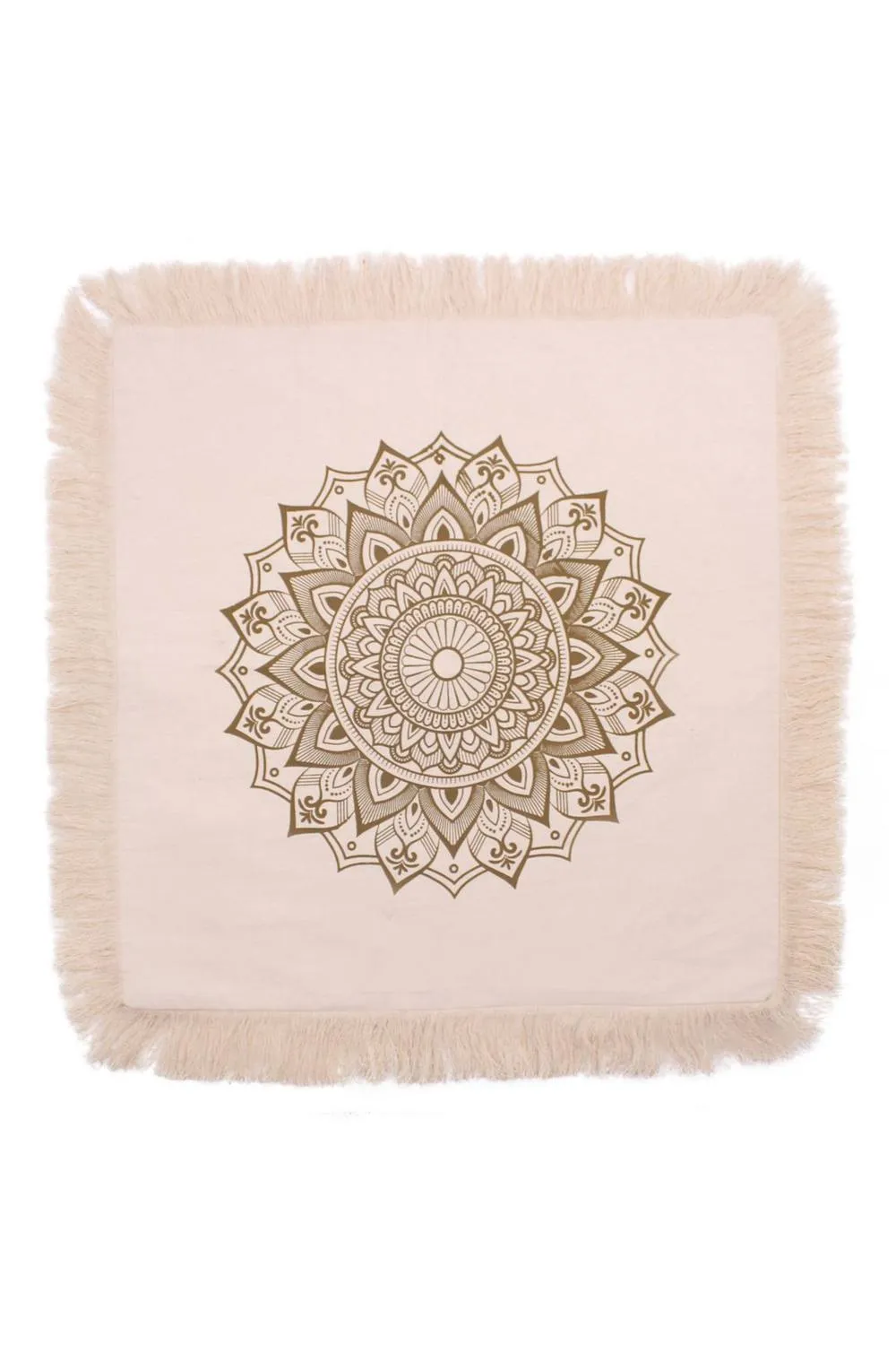 KDMD Bronze Lotus Mandala Cushion Cover 60x60cm - Elegant & Durable