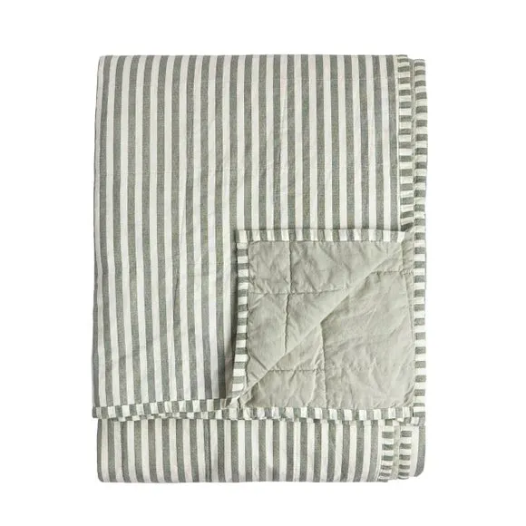Yard Hebden Stripe 100% Cotton Bedspread 4