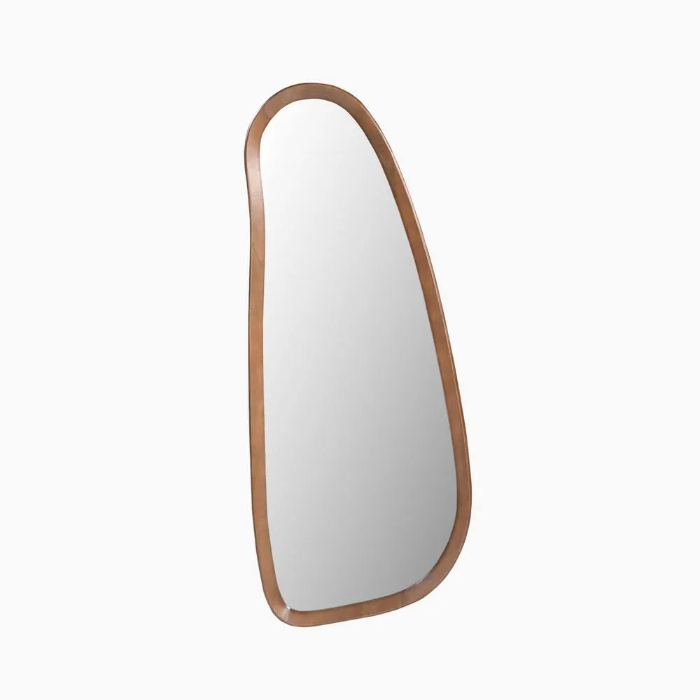 FurnitureboxUK Yomi Walnut Wood Large 120x50cm Pebble Wall Mirror