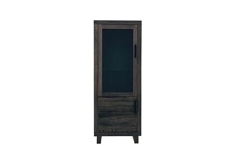 Terra Small Left Hand Facing Display Cabinet - Smoked - Living Room Furniture