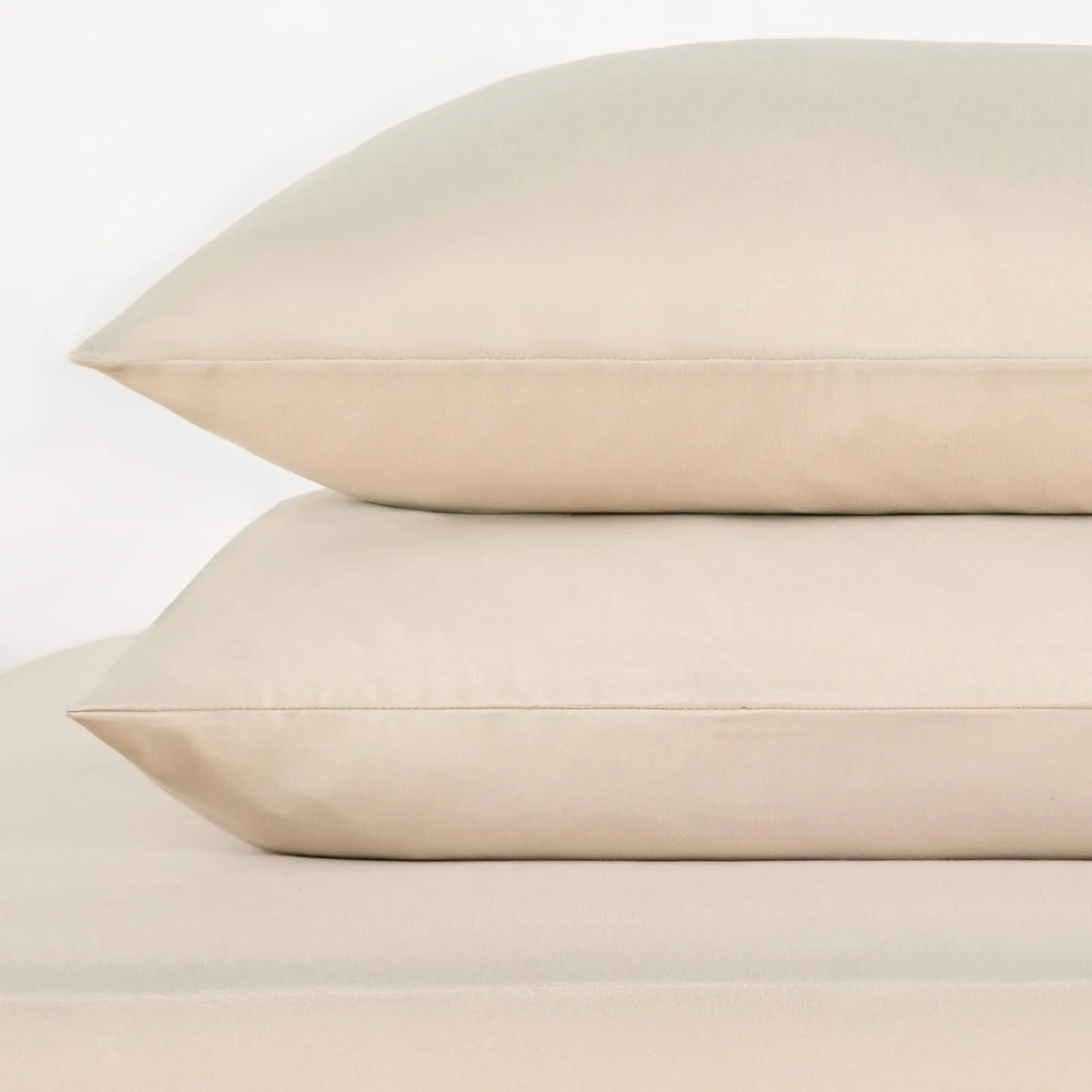 OHS 2 Pack Soft Microfibre Wrinkle Resistant Housewife Pillowcases in Natural
